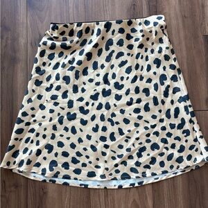 Silky unbranded Leopard Print Mini Skirt
